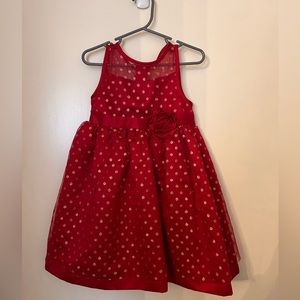 Red & Gold Glitter Dress (Size 4)